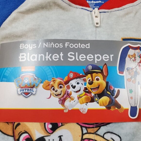 Nickelodeon Paw Patrol Blanket Sleeper Sleep & Play Boys 2T NWT Full Zip - Picture 4 of 10